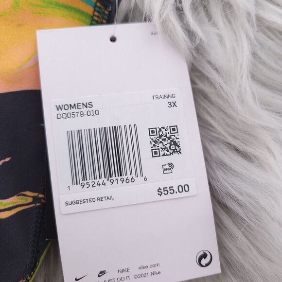 Nike Dri Fit Aurora Women's Cropped Marbled Tank Top Size 3XL DQ0579 010 - Picture 9 of 10